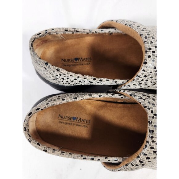 Nurse Mates Womens Libby Comfort Non-Slip Clog Pebble Whimsy Grunge 7M - Picture 9 of 11